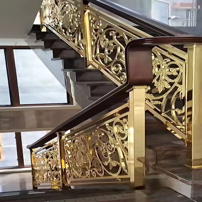 Luxury Staircase Showcase: Dark Wood & Gold Elegance