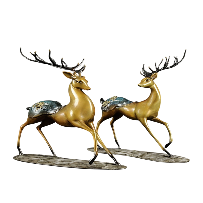 Bronze Sika Deer Tabletop Decor